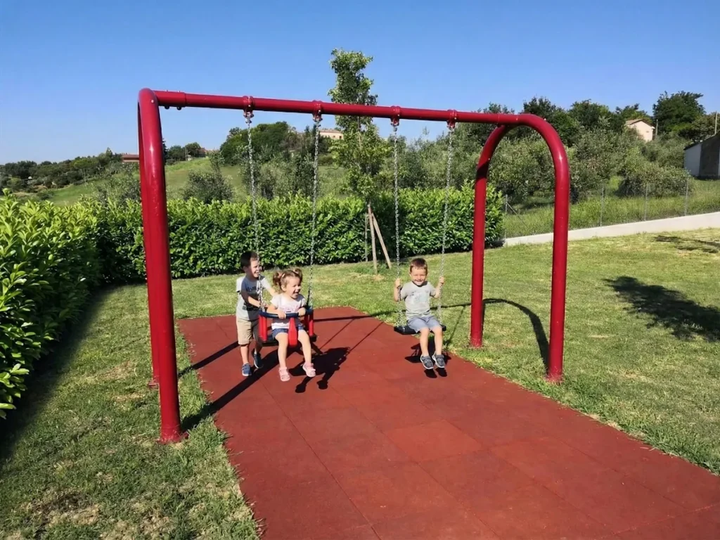 altalena doppia professionale mix in acciaio zincato f11 parco pubblico