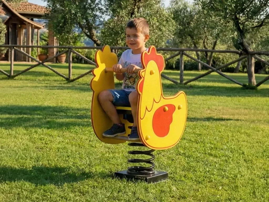 gioco a molla hdpe gallina doppio pannello f1 agriturismo