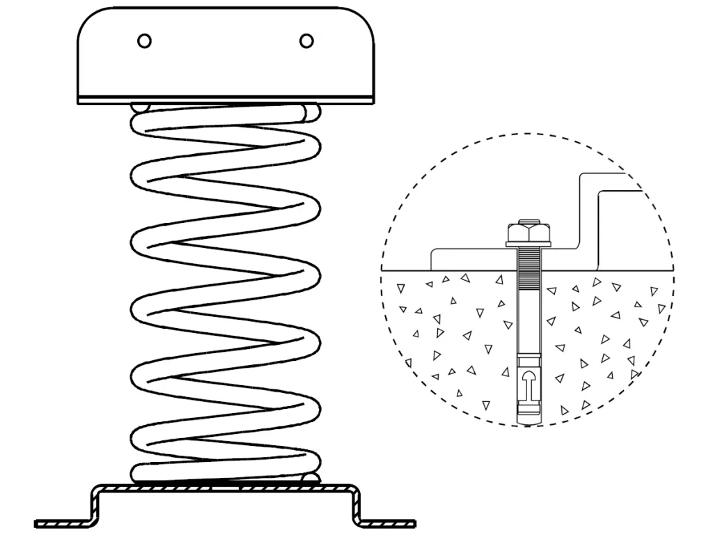gioco a molla hdpe triceratopo d3 ancoraggio on ground
