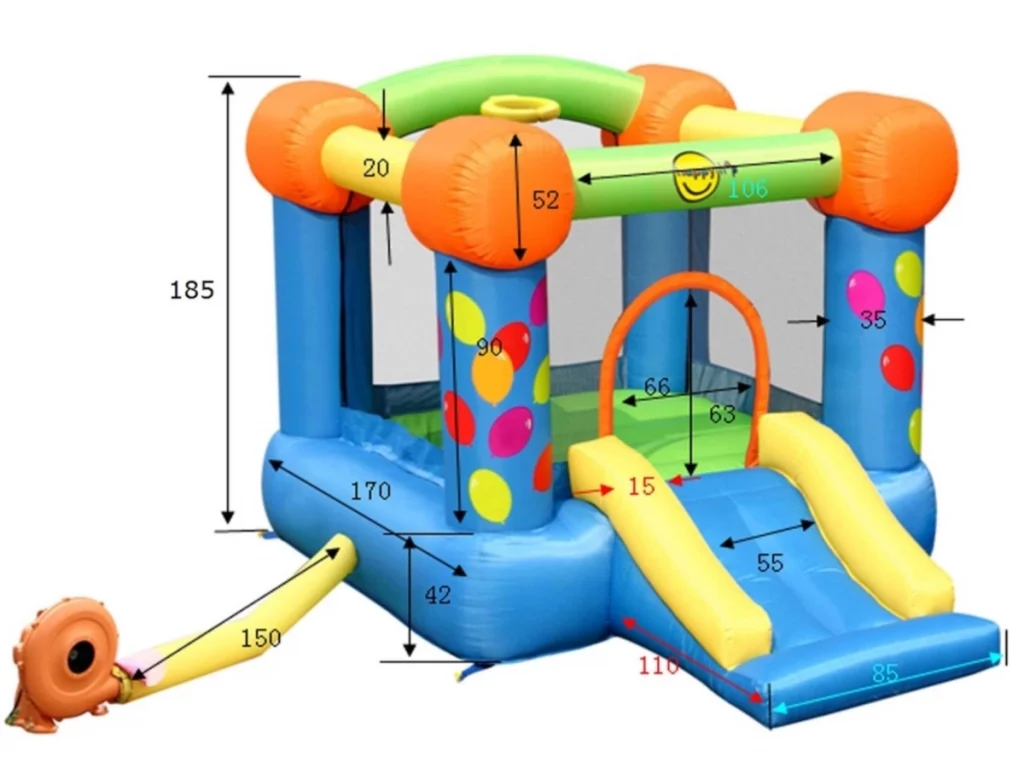 gioco gonfiabile garden happy feast bouncer and slide f3