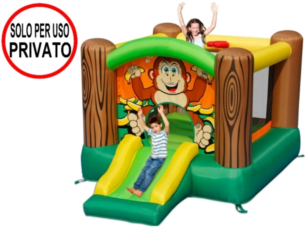 gioco gonfiabile garden happy zoo bouncer and slide f2