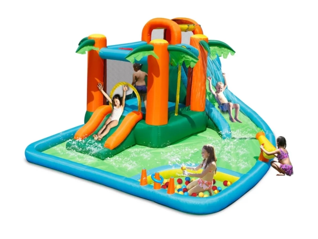 gioco gonfiabile happy big aquabouncer and slide f1