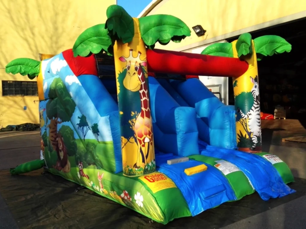 gioco gonfiabile scivolo mini safari slide f1 mostra