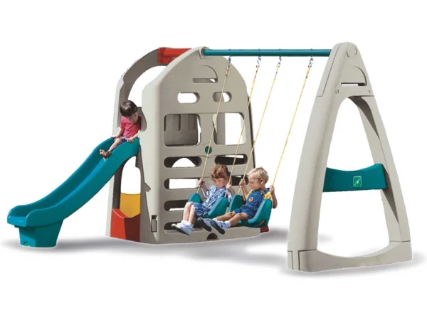 gioco per giardino altalena e scivolo arrampicatoio con altalene f1