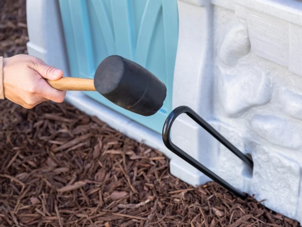 gioco per giardino altalena e scivolo baita con scivolo f8