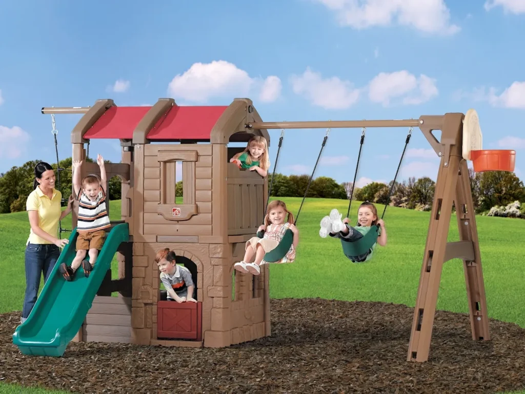 gioco per giardino altalena e scivolo castello multigioco f2