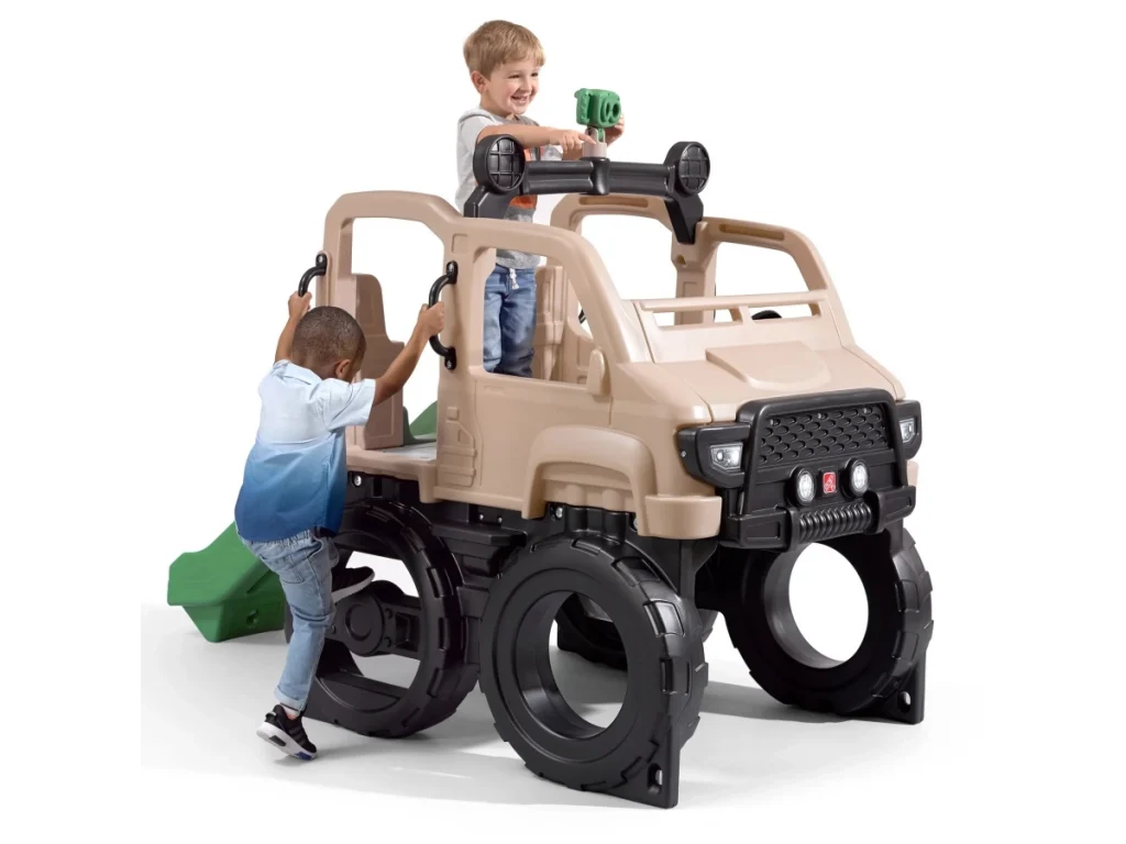 gioco per giardino altalena e scivolo jeep con scivolo f2