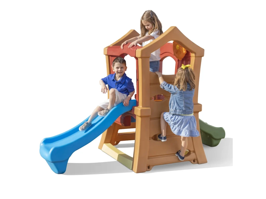 gioco per giardino altalena e scivolo torretta double slide f3