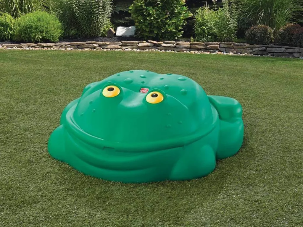 gioco per giardino tavolino sedia e sabbiera rana verde f2