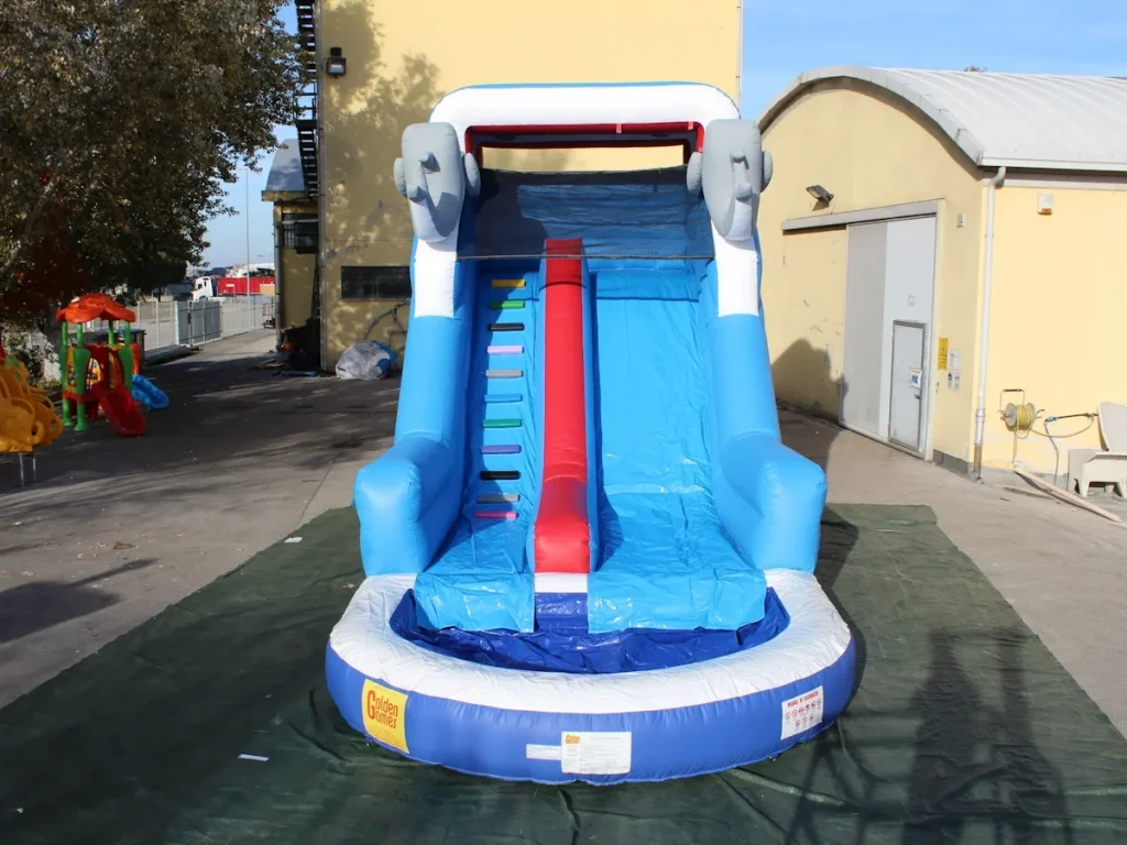 gioco gonfiabile scivolo dolphin water slide f2 mostra