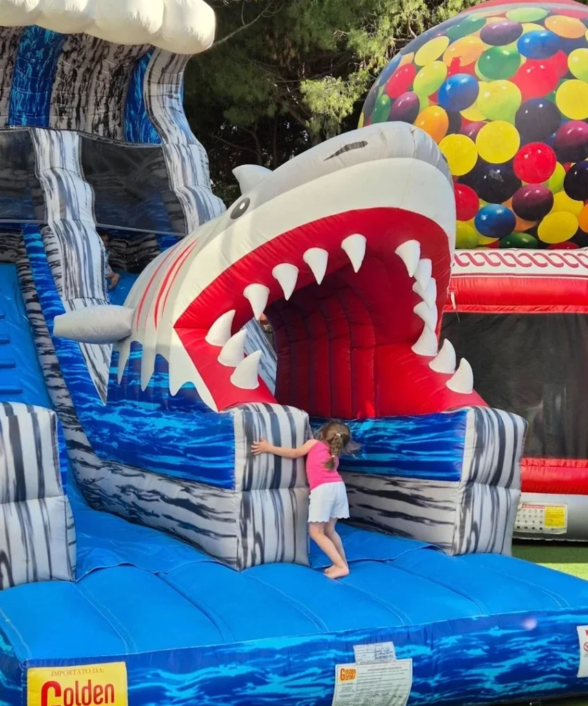 gioco gonfiabile scivolo shark slide f6 hotel