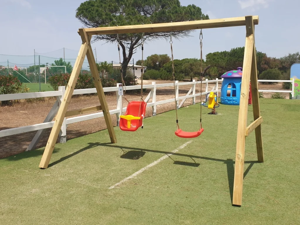 gioco in legno altalena doppia garden mix palo maggiorato cm 9 x 9 f2 parco giochi