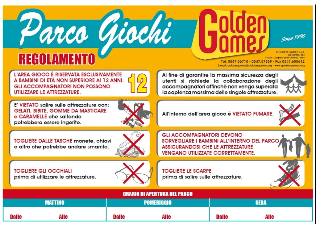 accessorio e ricambio cartello regolamento parco giochi ita d1