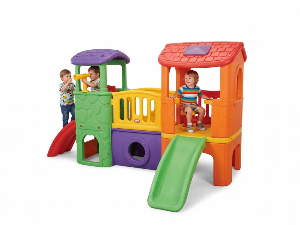 gioco per giardino altalena e scivolo rifugio avventura color f1