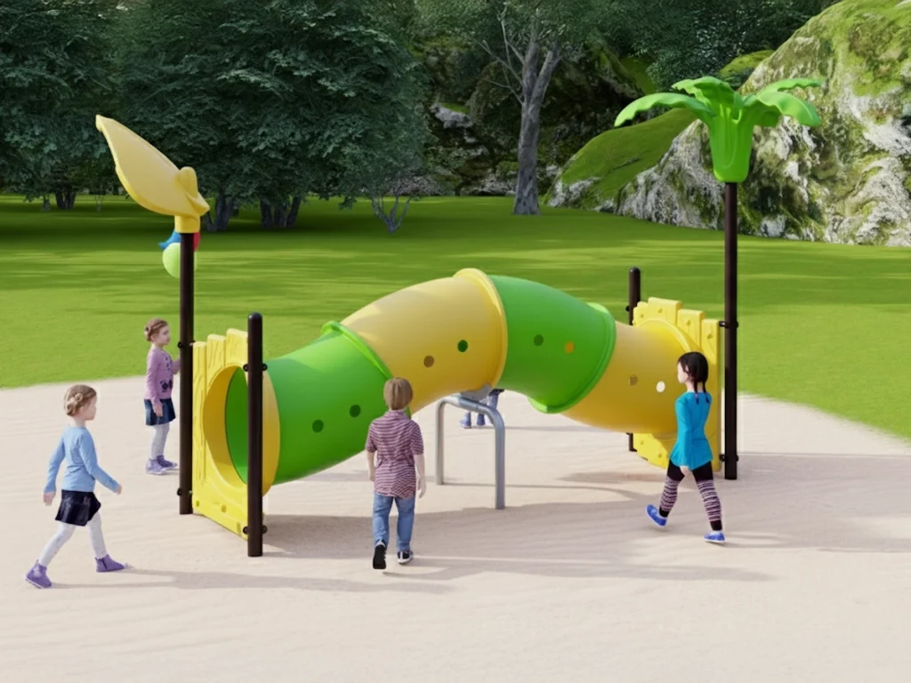 playground per esterno fantacastello tunnel tropical d4