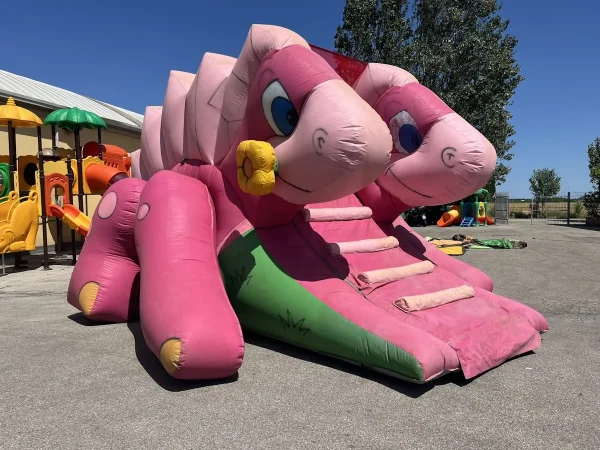 usato gioco gonfiabile scivolo daisy dino f1 mostra