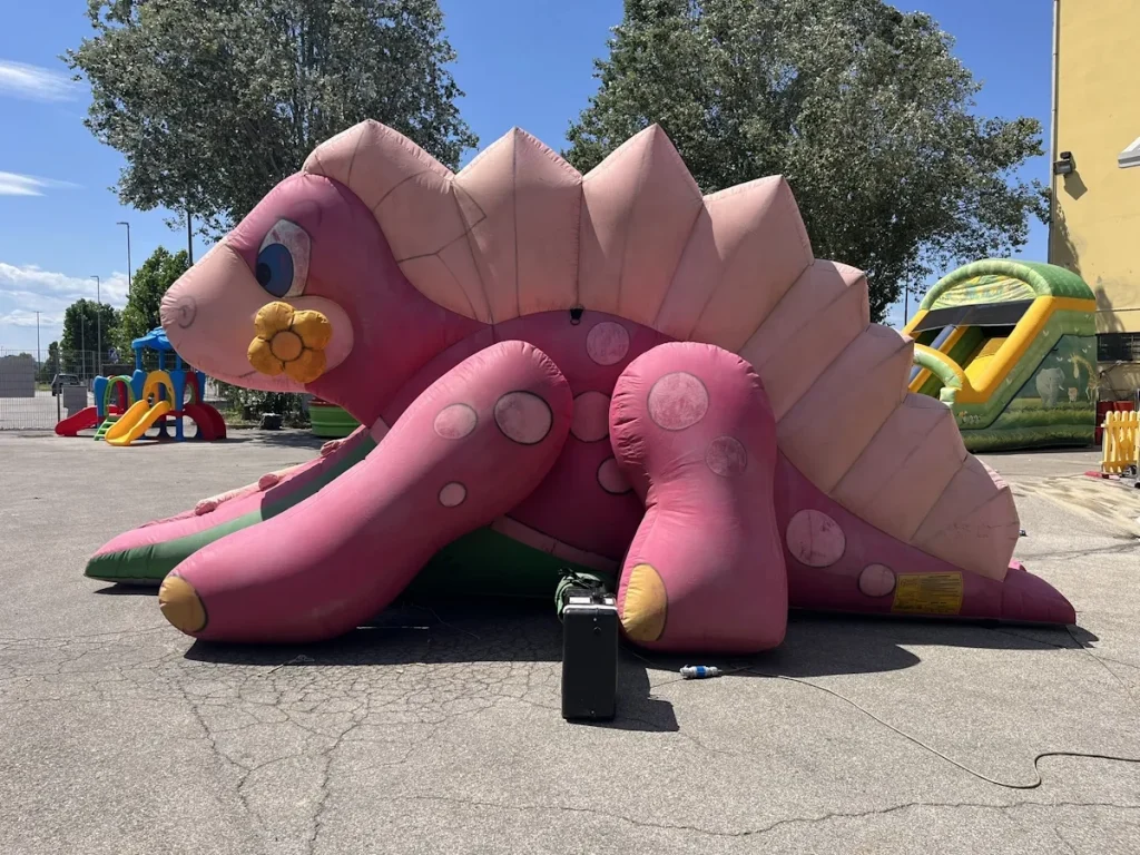 usato gioco gonfiabile scivolo daisy dino f5 mostra