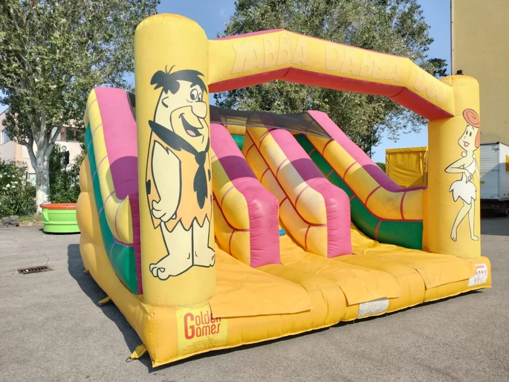usato gioco gonfiabile scivolo baby flinstone slide f2 mostra