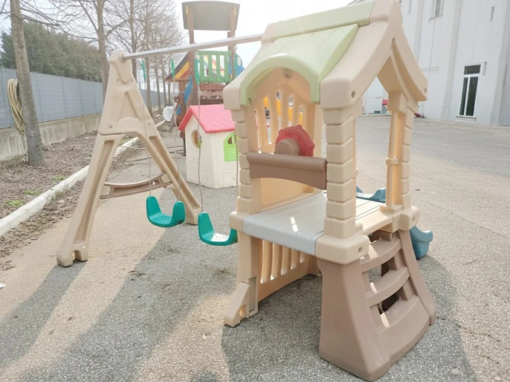offerta usato gioco per giardino scivolo torre con altalena play up f2 mostra