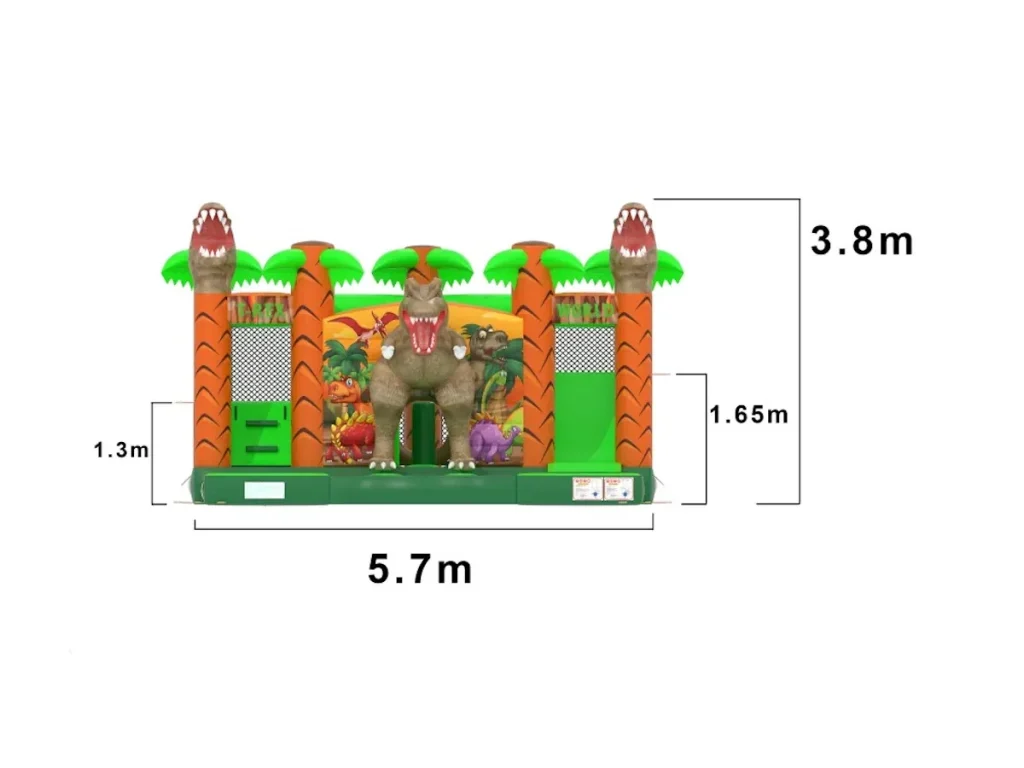 offerta esposizione gioco gonfiabile multiattività bounce and slide t rex f6 mostra